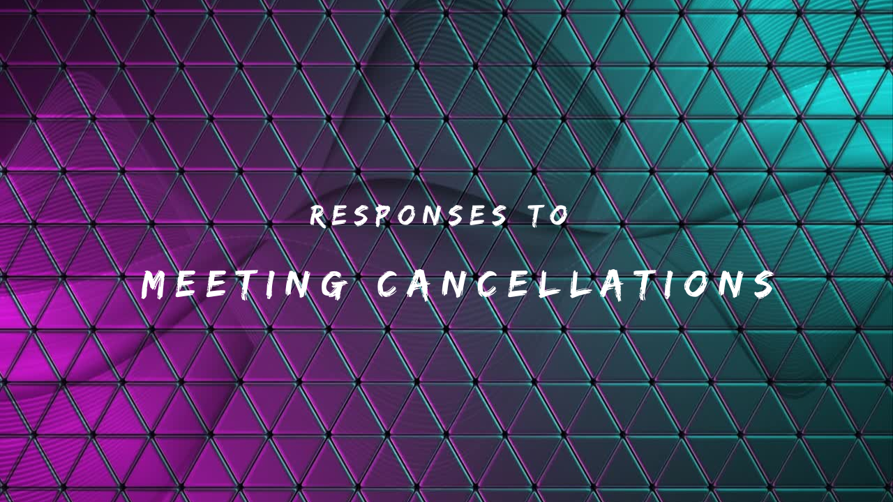 Effective Responses to Meeting Cancellations 150+ Ways